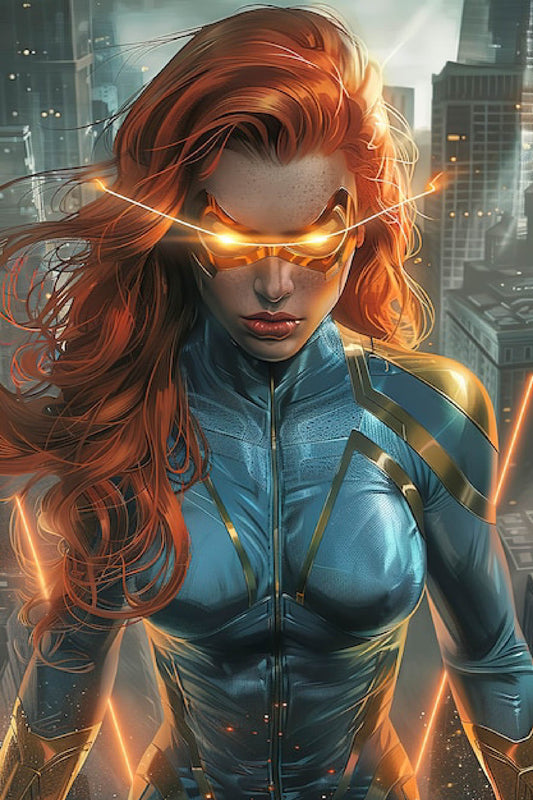Comic Inspired Female Superhero Digital Artwork