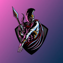 Skeleton Spartan Warrior Artwork – Dark Fantasy Gladiator Art