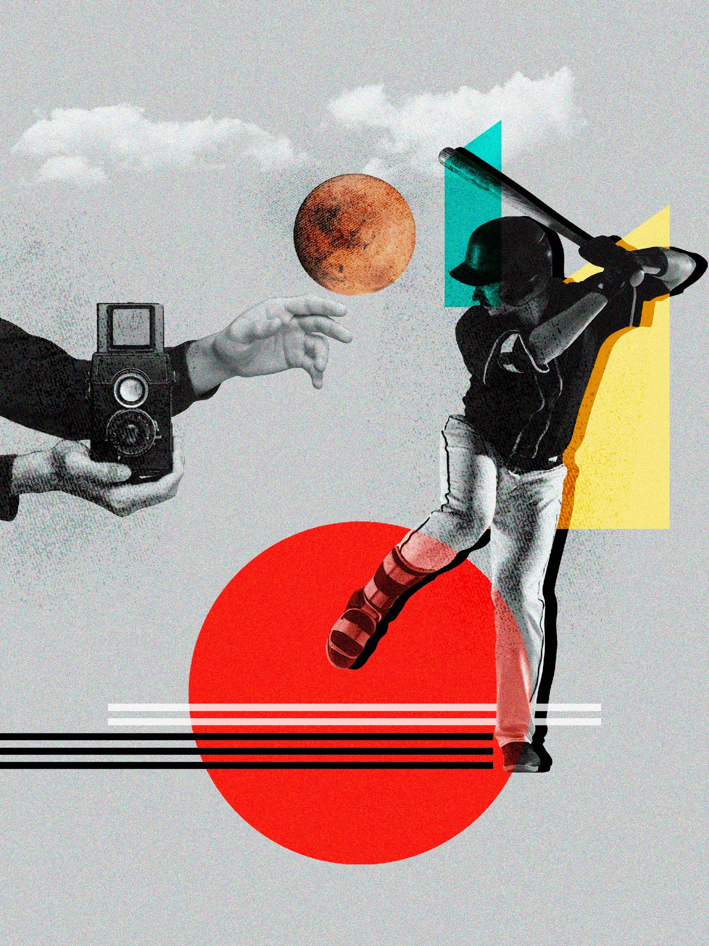 Surreal Baseball Digital Artwork – Hitting Beyond the Limits