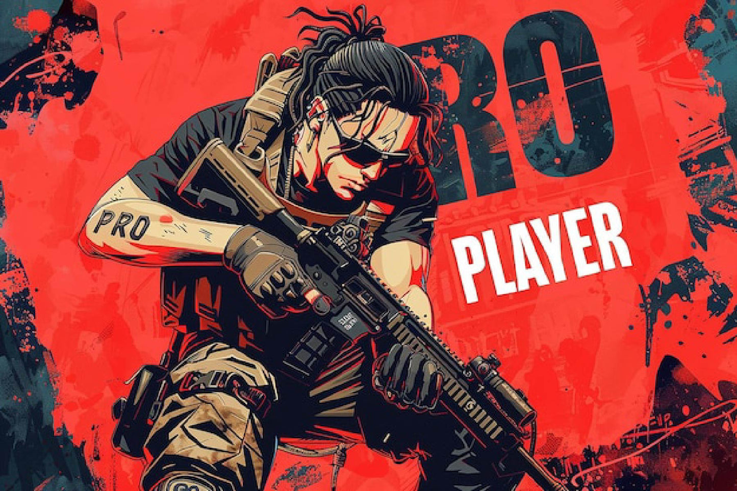 Intense Shooter Gaming Digital Artwork