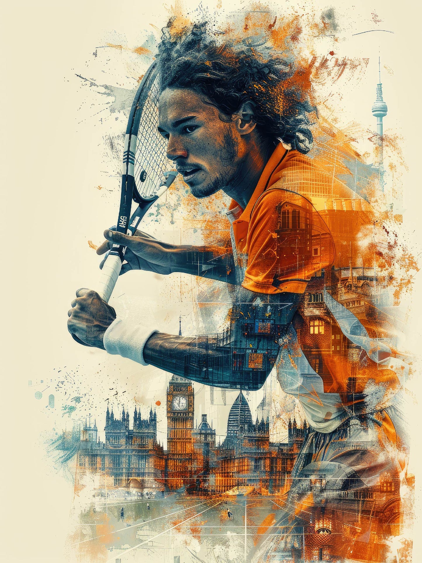 Tennis Digital Artwork – Power and Passion in London