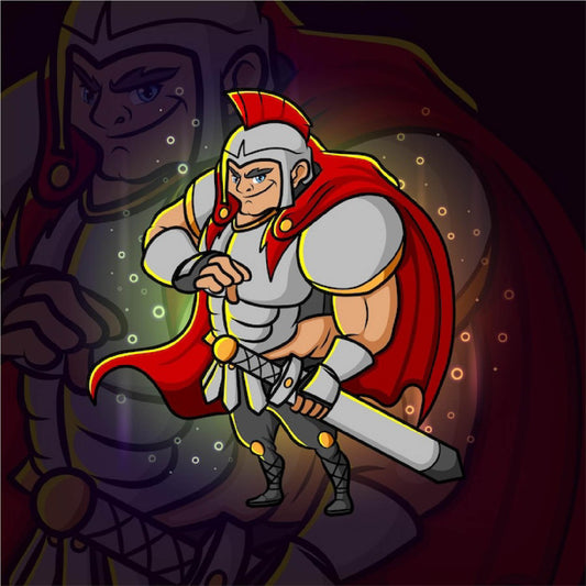 Heroic Warrior Digital Artwork – Medieval Knight Design