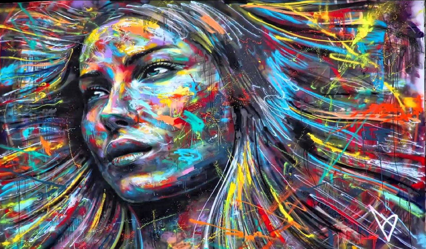Luxury Abstract Portrait of a Woman in Vibrant Colors