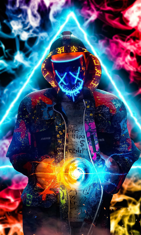 Cyberpunk Hooded Character Digital Artwork