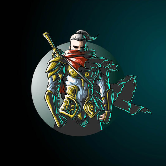 Golden Armored Warrior Digital Art – Fantasy Hero Illustration