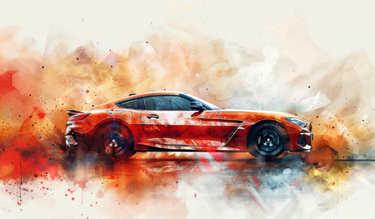 Automotive Digital Wall Artwork – Modern Sports Car Abstract