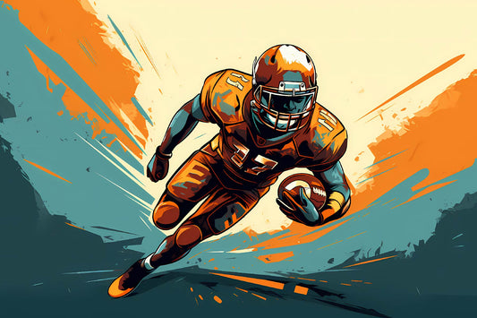 Bold Football Digital Artwork for Sports Fans
