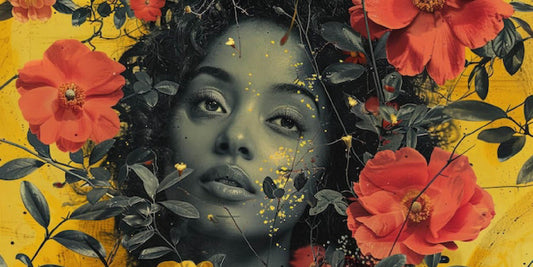Nature Inspired Digital Artwork – Woman & Blossoms