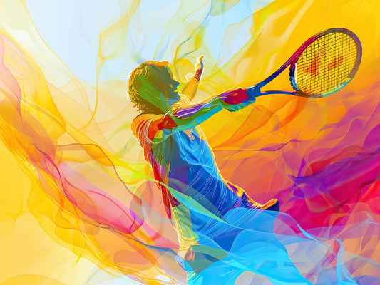 Dynamic Tennis Swing Digital Artwork