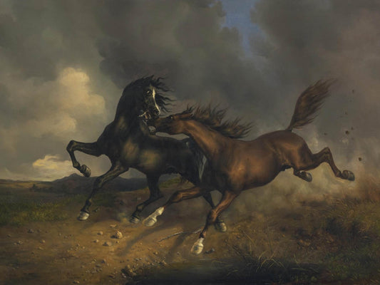 Realistic Digital Horse Artwork – Wild Energy on Canvas