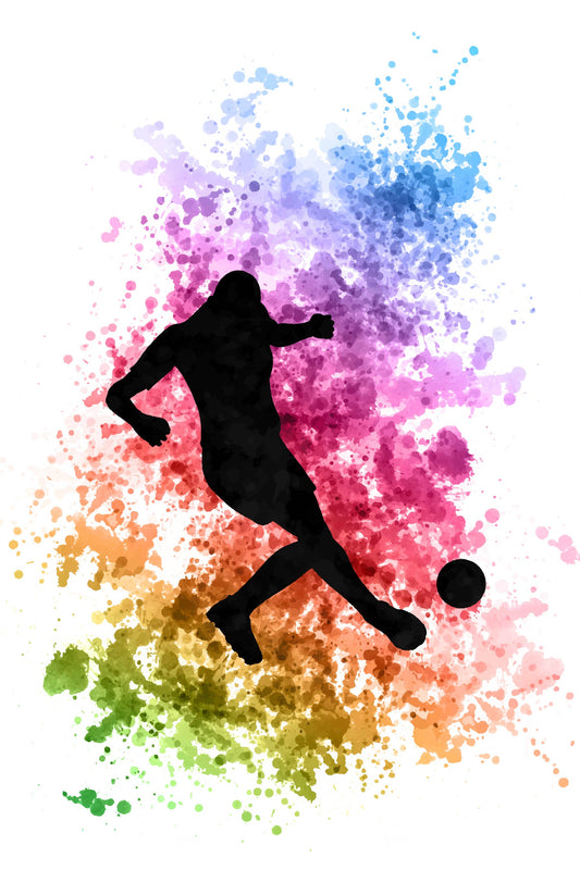 Energetic Football Kick Digital Artwork