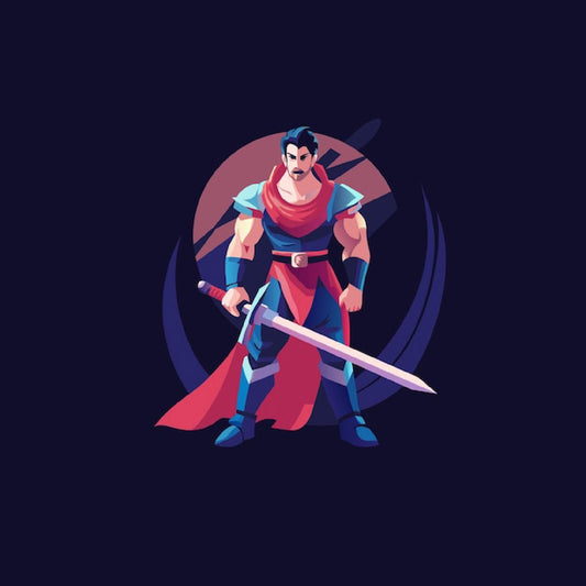 Epic Knight Artwork – Bold Fantasy Hero with Sword Print