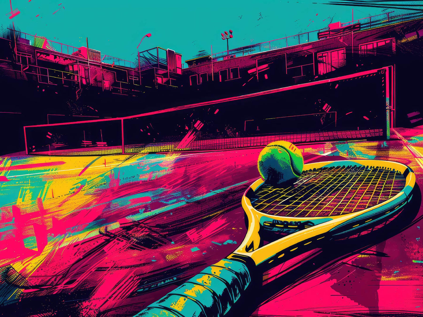 Expressive Tennis Digital Artwork for Sports Wall Decor
