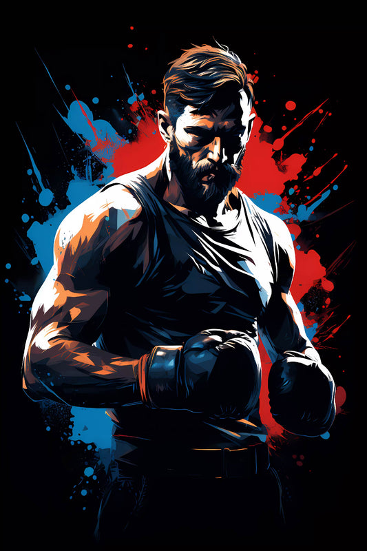 Boxing Digital Artwork – The Knockout Stance