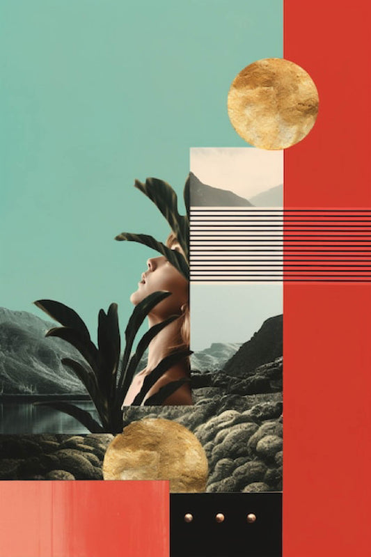 Surreal Landscape with Golden Accents Digital Artwork