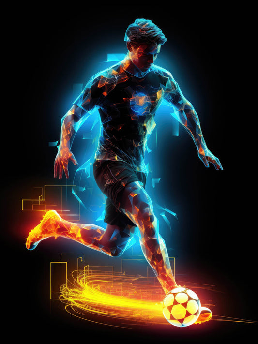 Modern Football Digital Artwork – Electric Game Spirit