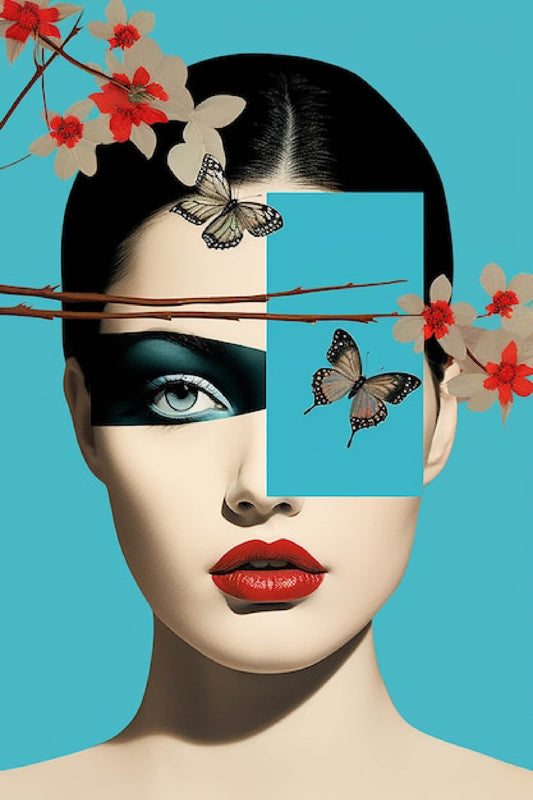 Butterflies and Blossoms Digital Artwork Portrait