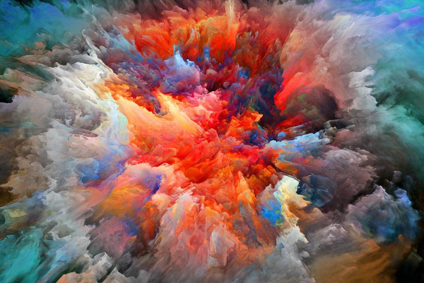 Luxury Abstract Digital Artwork – Fiery Burst of Color