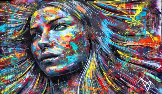 Luxury Abstract Portrait of a Woman in Vibrant Colors