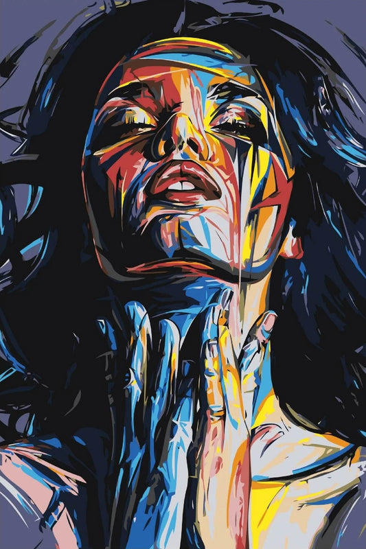 Abstract Portrait Digital Artwork Capturing Feminine Power