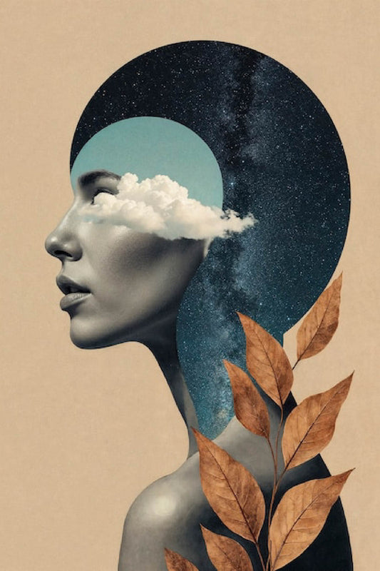 Cosmic Reflections Nature and Space Digital Artwork