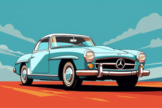 Retro Mercedes Benz Digital Artwork