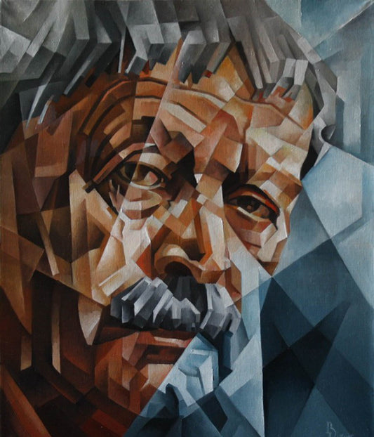 Cubist Portrait Digital Artwork of an Old Man