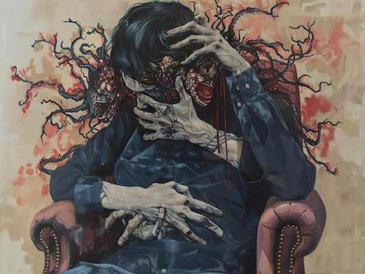 Dark Surrealism Digital Artwork – Entangled Emotions in Abstract Form