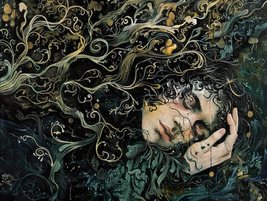 Surreal Botanical Digital Artwork – The Face of Dreams